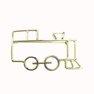Vintage Gold Tone Locomotive Train Outline Brooch Pin